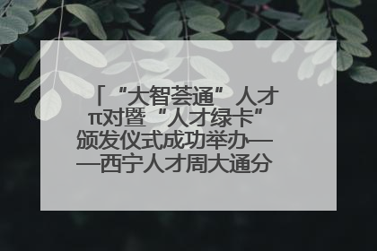 “大智荟通”人才π对暨“人才绿卡”颁发仪式成功举办——西宁人才周大通分会场亮点纷呈