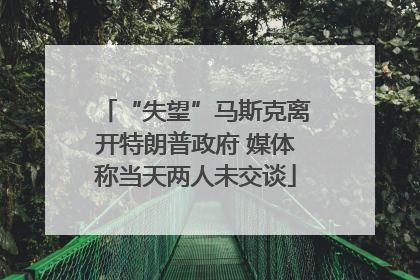 “失望”马斯克离开特朗普政府 媒体称当天两人未交谈