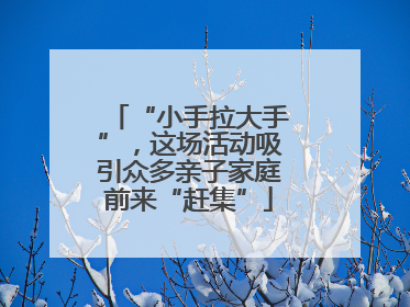 “小手拉大手”，这场活动吸引众多亲子家庭前来“赶集”