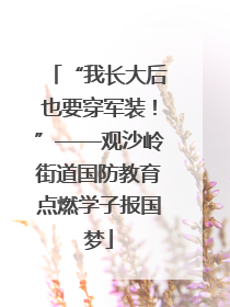 “我长大后也要穿军装！”——观沙岭街道国防教育点燃学子报国梦