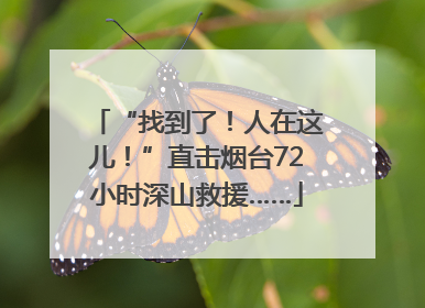 “找到了！人在这儿！”直击烟台72小时深山救援……