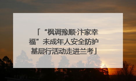 “枫调豫顺·汴家幸福”未成年人安全防护基层行活动走进兰考