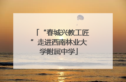 “春城兴教工匠”走进西南林业大学附属中学
