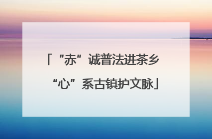 “赤”诚普法进茶乡 “心”系古镇护文脉