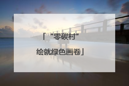 “零碳村” 绘就绿色画卷