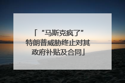 “马斯克疯了” 特朗普威胁终止对其政府补贴及合同