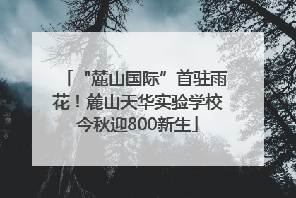 “麓山国际”首驻雨花！麓山天华实验学校今秋迎800新生