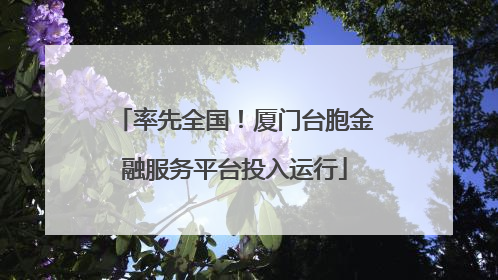 率先全国！厦门台胞金融服务平台投入运行