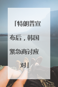 特朗普宣布后，韩国紧急商讨应对