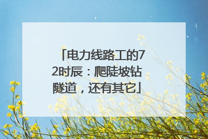 电力线路工的72时辰：爬陡坡钻隧道，还有其它