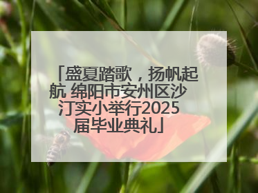 盛夏踏歌，扬帆起航 绵阳市安州区沙汀实小举行2025届毕业典礼