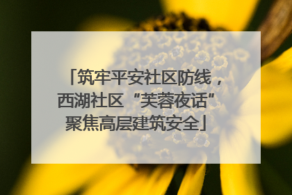 筑牢平安社区防线，西湖社区“芙蓉夜话”聚焦高层建筑安全
