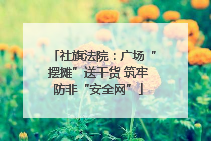 社旗法院：广场“摆摊”送干货 筑牢防非“安全网”