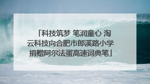 科技筑梦 笔润童心 淘云科技向合肥市郎溪路小学捐赠阿尔法蛋高速词典笔