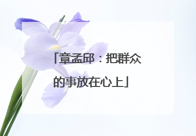 章孟邱：把群众的事放在心上