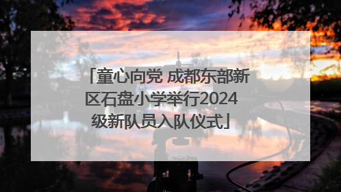 童心向党 成都东部新区石盘小学举行2024级新队员入队仪式
