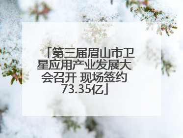 第三届眉山市卫星应用产业发展大会召开 现场签约73.35亿