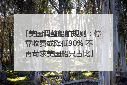 美国调整船舶规则：停靠收费或降低90% 不再苛求美国船只占比