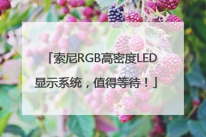 索尼RGB高密度LED显示系统，值得等待！
