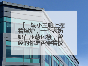 一辆小三轮上摆着煤炉，一个老奶奶在压葱包桧，曾经的你是否穿着校服等着吃