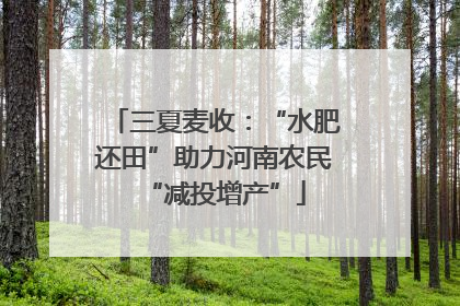 三夏麦收：“水肥还田”助力河南农民“减投增产”