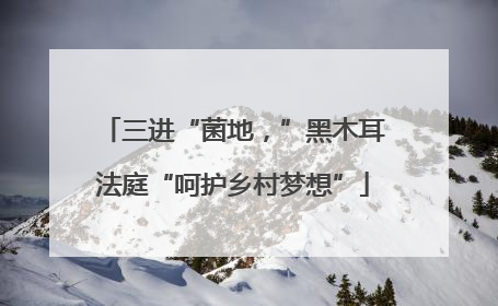 三进“菌地，”黑木耳法庭“呵护乡村梦想”