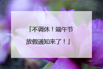 不调休！端午节放假通知来了！