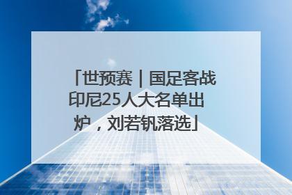 世预赛｜国足客战印尼25人大名单出炉，刘若钒落选