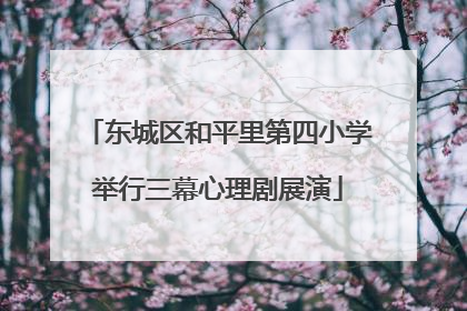 东城区和平里第四小学举行三幕心理剧展演