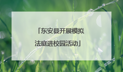 东安县开展模拟法庭进校园活动