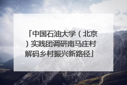 中国石油大学（北京）实践团调研南马庄村解码乡村振兴新路径