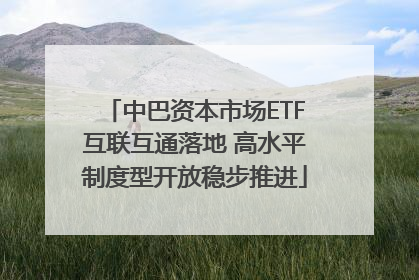 中巴资本市场ETF互联互通落地 高水平制度型开放稳步推进