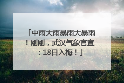中雨大雨暴雨大暴雨！刚刚，武汉气象官宣：18日入梅！