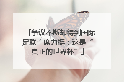 争议不断却得到国际足联主席力挺：这是“真正的世界杯”