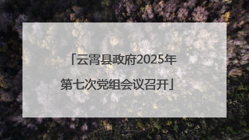 云霄县政府2025年第七次党组会议召开
