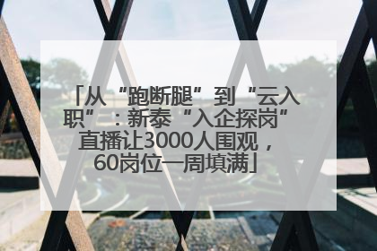 从“跑断腿”到“云入职”：新泰“入企探岗”直播让3000人围观，60岗位一周填满
