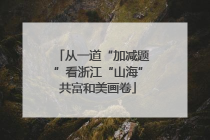 从一道“加减题”看浙江“山海”共富和美画卷