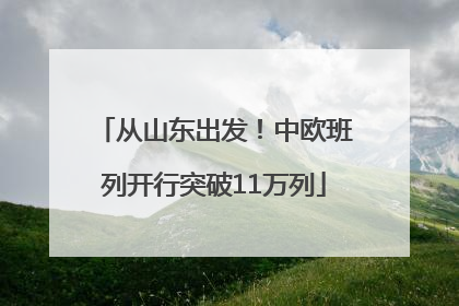 从山东出发！中欧班列开行突破11万列