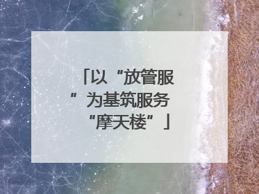 以“放管服”为基筑服务“摩天楼”