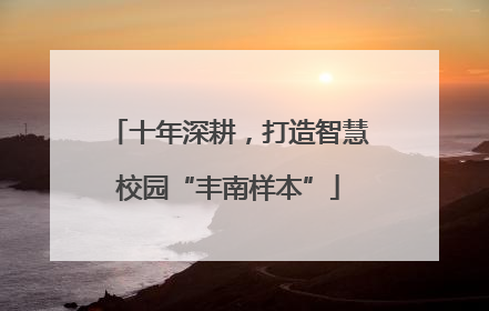 十年深耕，打造智慧校园“丰南样本”