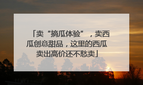 卖“摘瓜体验”,卖西瓜创意甜品,这里的西瓜卖出高价还不愁卖