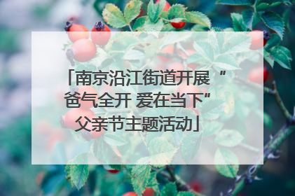 南京沿江街道开展“爸气全开 爱在当下”父亲节主题活动