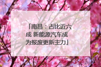 南昌：占比近六成 新能源汽车成为报废更新主力