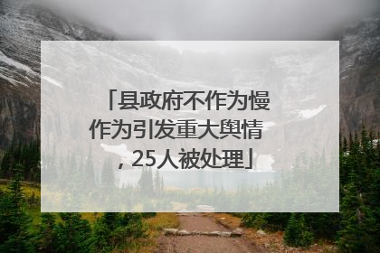 县政府不作为慢作为引发重大舆情，25人被处理