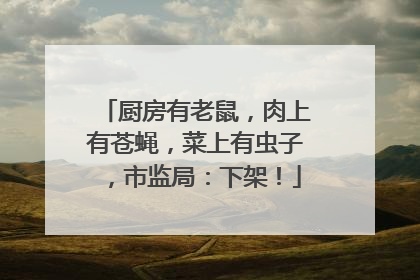 厨房有老鼠，肉上有苍蝇，菜上有虫子，市监局：下架！