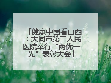 健康中国看山西：大同市第二人民医院举行“两优一先”表彰大会