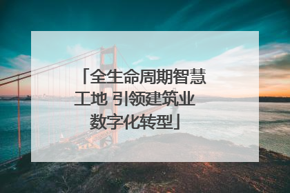 全生命周期智慧工地 引领建筑业数字化转型