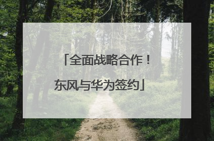 全面战略合作！东风与华为签约