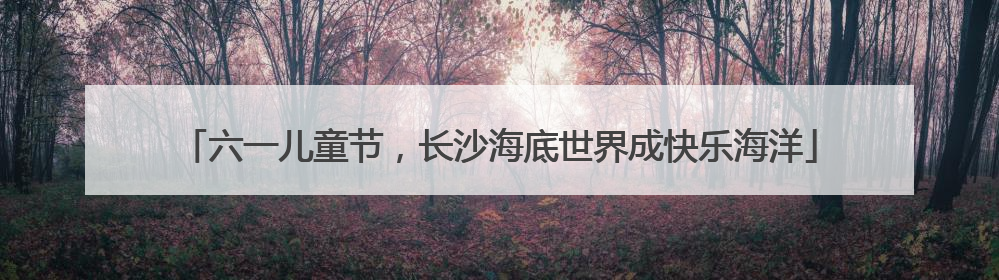 六一儿童节，长沙海底世界成快乐海洋