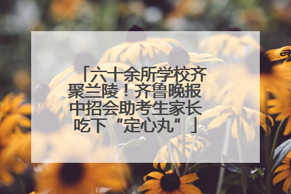 六十余所学校齐聚兰陵！齐鲁晚报中招会助考生家长吃下“定心丸”
